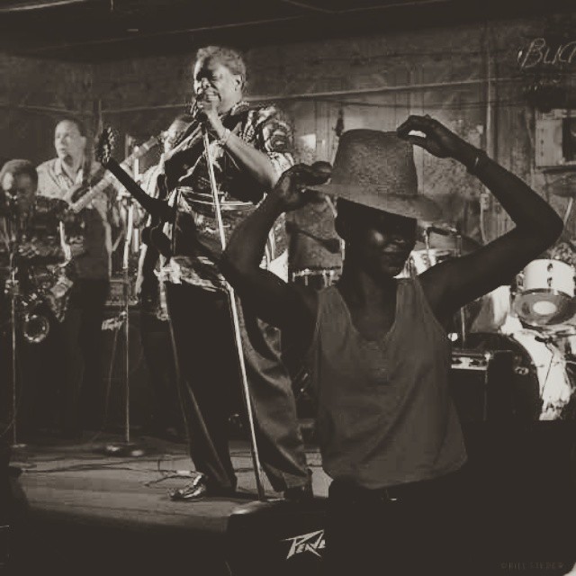 Rest in Peace and Blues Mr. B.B. King. A copy of this photo hangs in our home, a wedding present from the photographer, Bill Steber. It shows B.B. playing at Club Ebony near his hometown in Mississippi. The look of sublime pleasure on the dancer's face was B.B. King's gift to all of us.