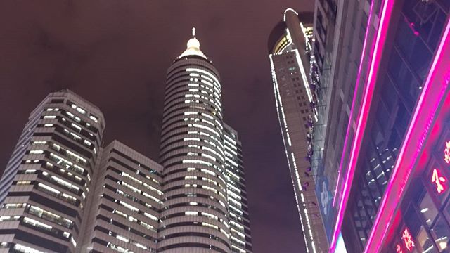 A typical corner in Shanghai at night.