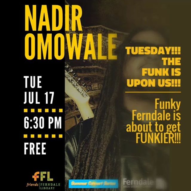 It's NOT going to rain in Ferndale Tuesday Evening! But... If it does, THE FUNK will move indoors! Library management promises we can recreate The Breakfast Club dance scene with FULL BAND!LET'S GO!Ferndale Library Summer Concert Series222 East 9 Mile Rd, Ferndale, Michigan