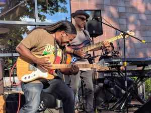 Nadir and the band at Ferndale Public Library Summer Concert